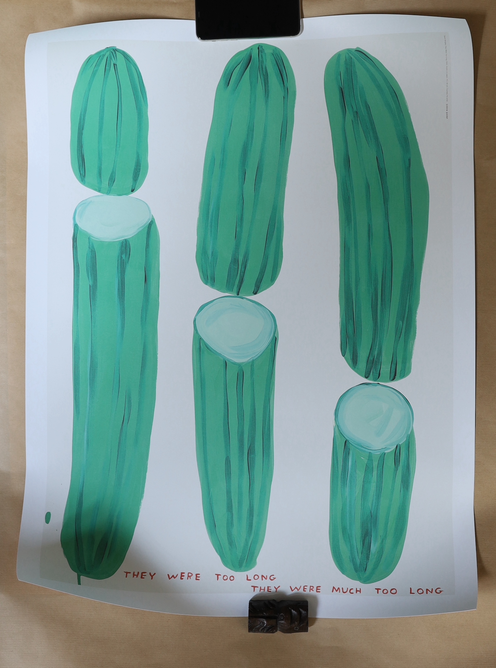 David Shrigley (British b.1968), four offset lithographs, The Moment Has Arrived, They Were Too Long, Sorry For Being Annoying, Some of my Best Friends Are Pigs, unframed